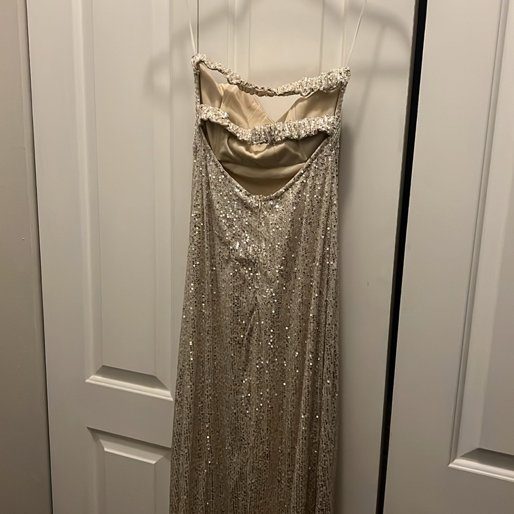 Silver/gold long sequin dress - Picture 4 of 6